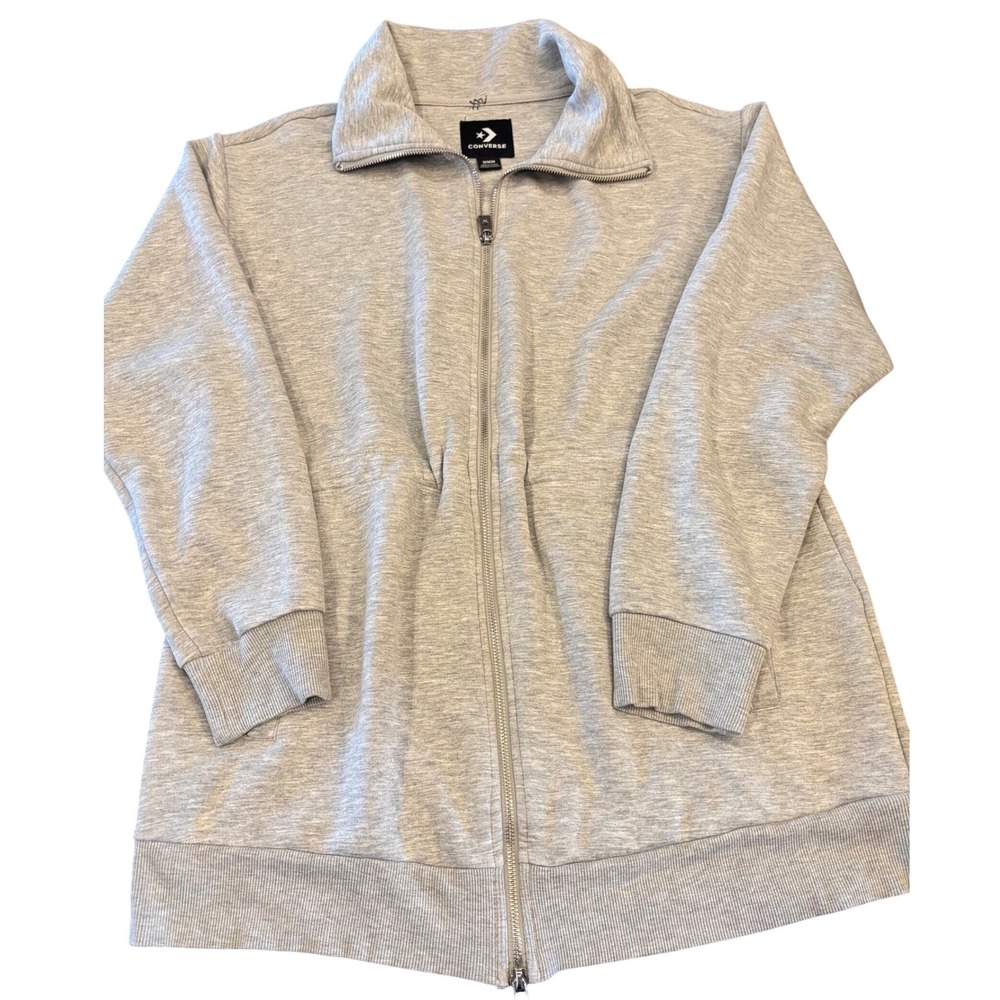 Converse All Star Womens Full Zip Sweatshirt Heather Gray CVW5C011 Size M